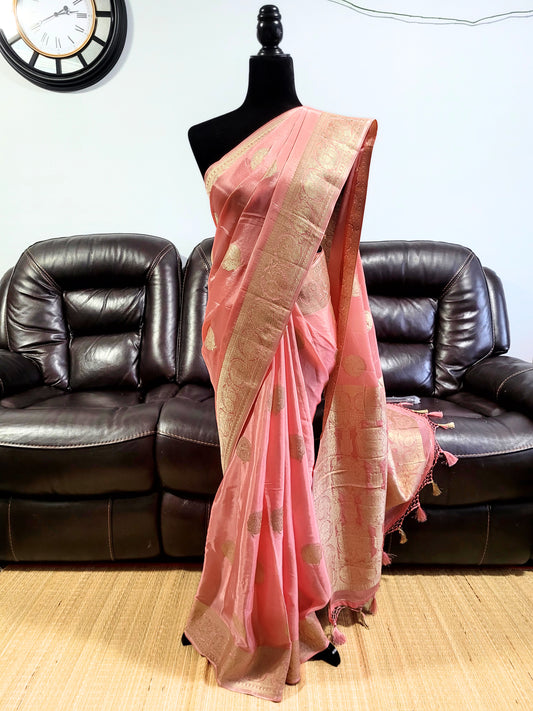 Satin Georgette Banaras Saree