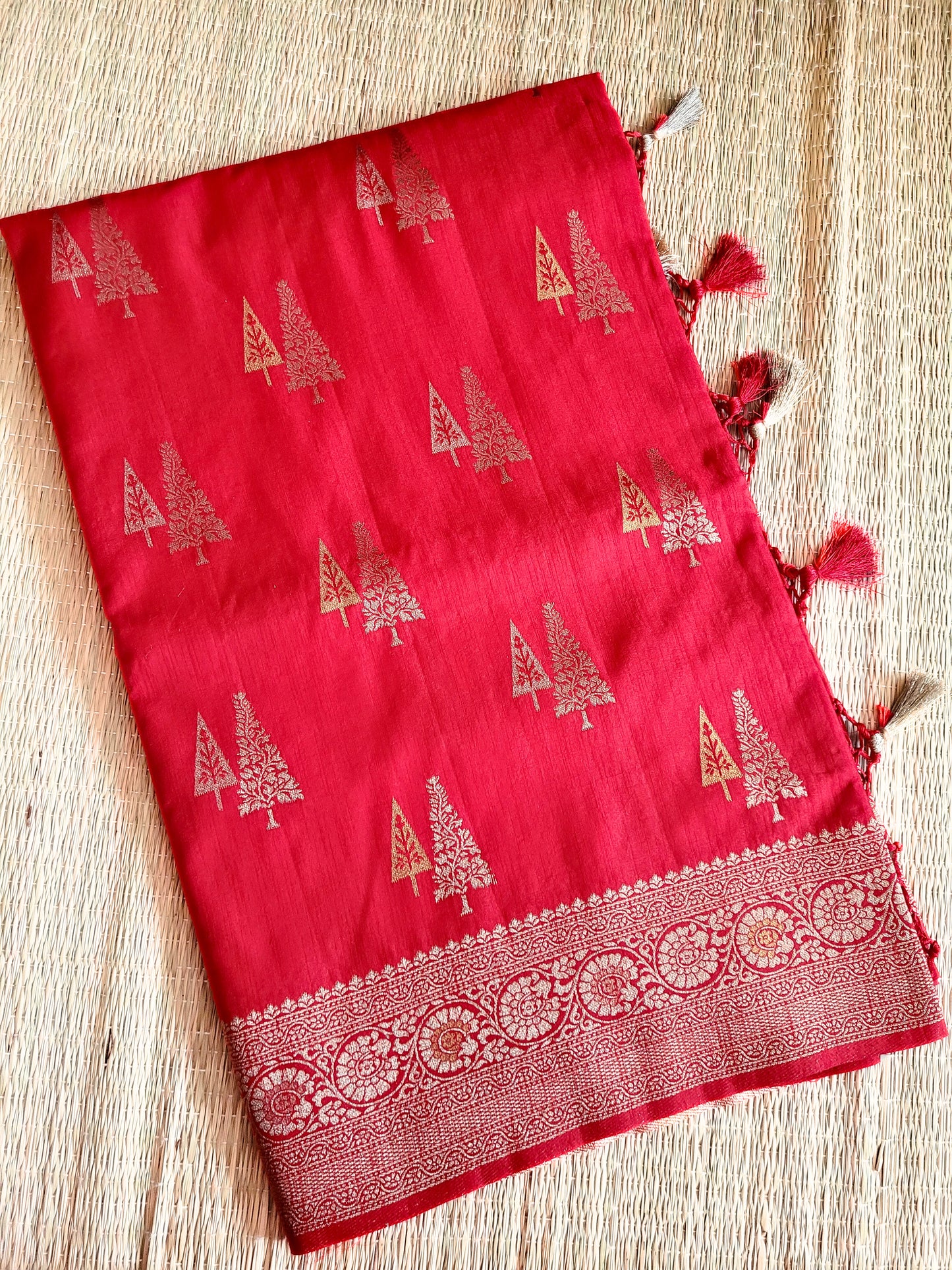 Semi Raw Silk Banaras Saree