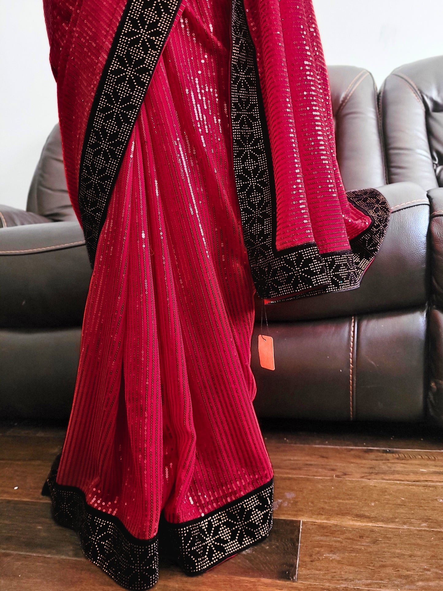 Premium Georgette Sequins Embroidery Saree