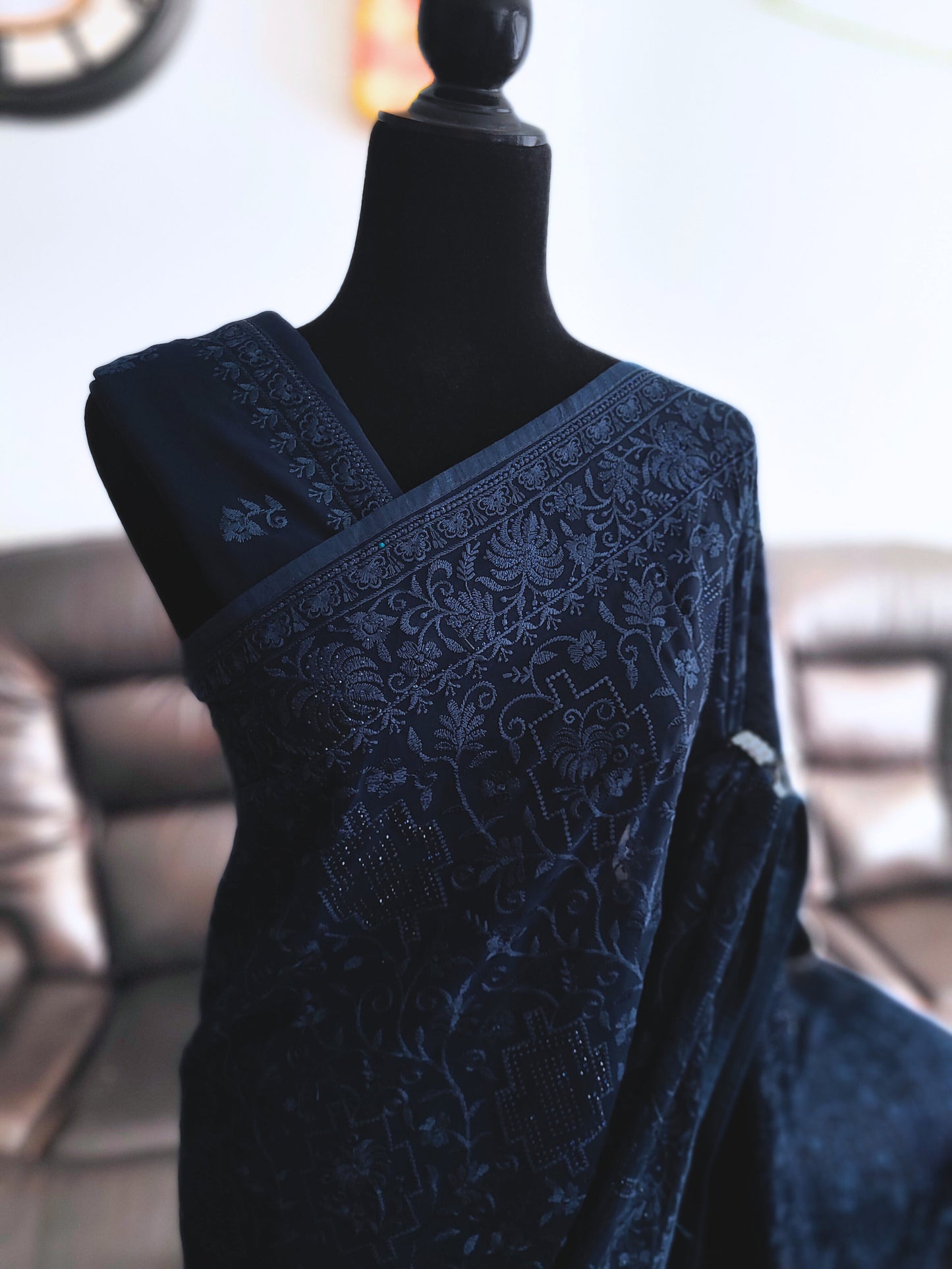 Exquisite Georgette Chikankari Saree