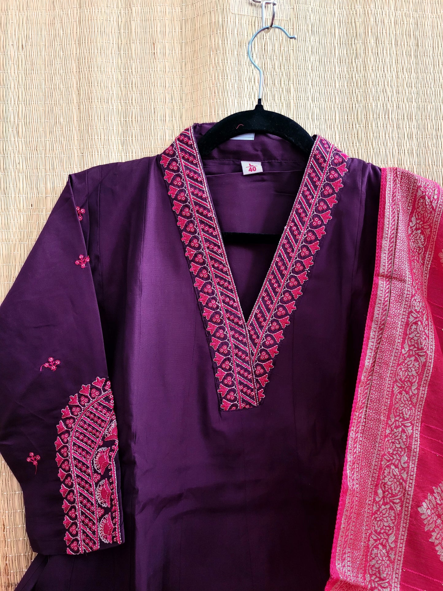 Roman Silk Anarkali Suit With Banarasi Dupatta