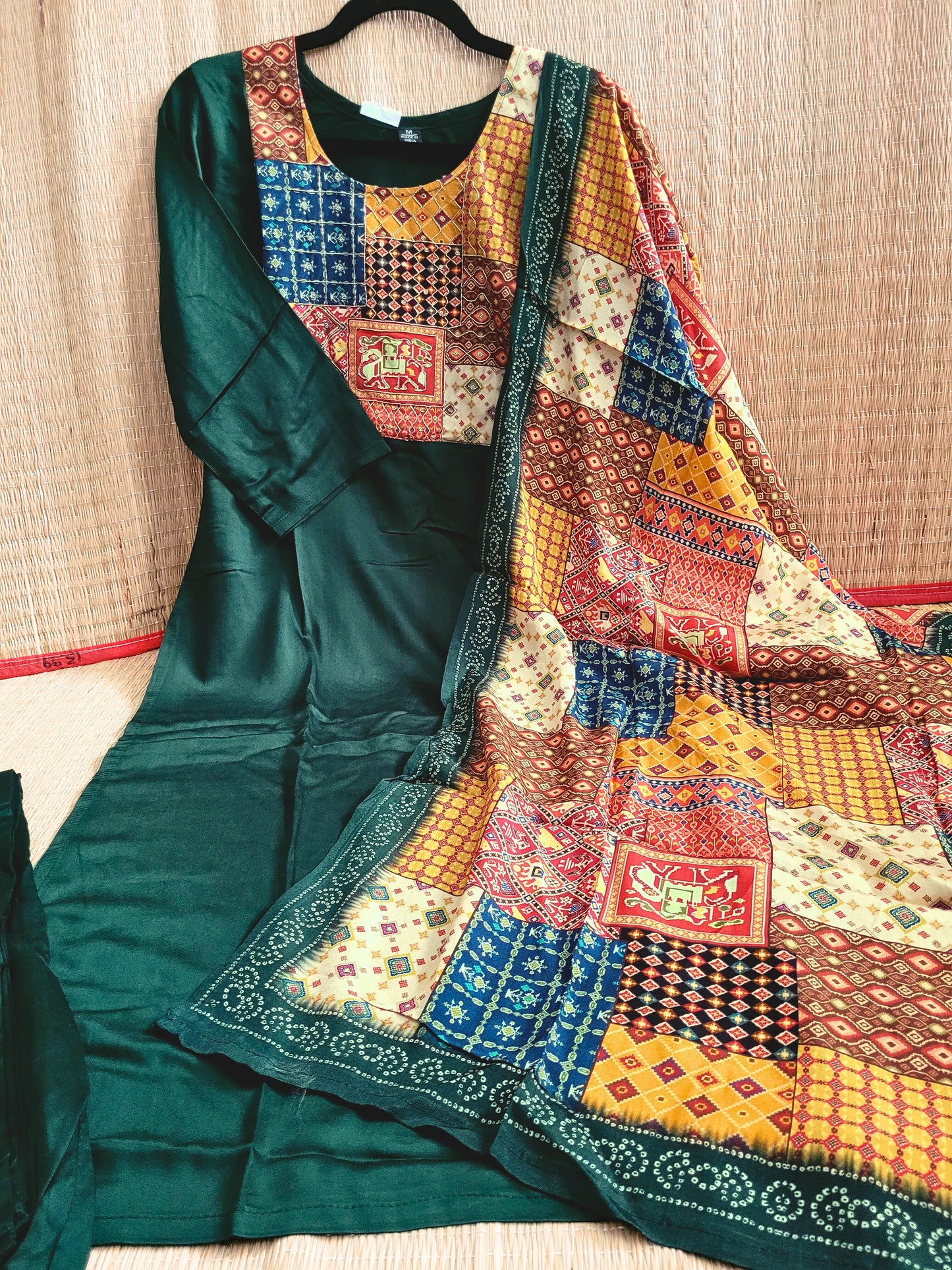 Modal Silk Salwar Suit With Ajrakh Prints