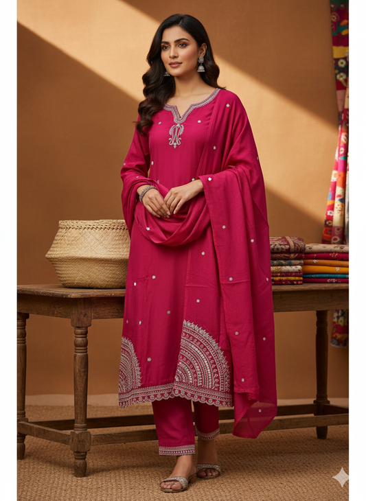 Dola Silk Salwar with Embroidery