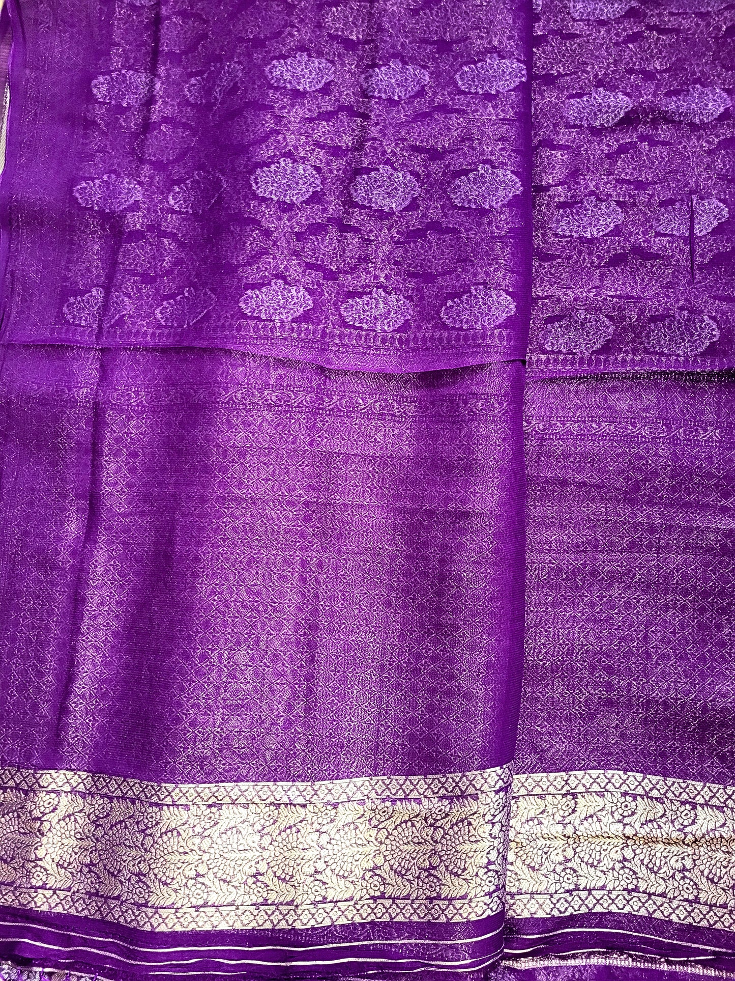 Premium Khadi Banaras Georgette Saree