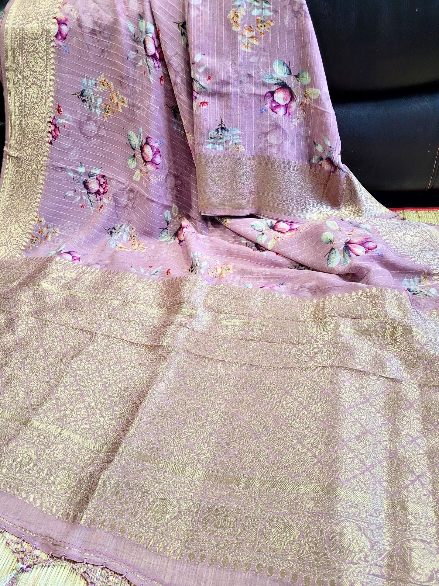 Banaras Georgette Printed Saree