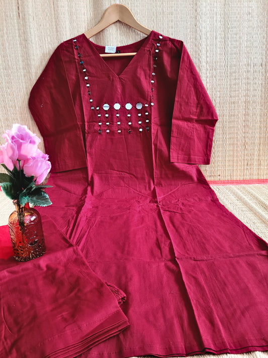 Cotton Embroidery Co-ord Set