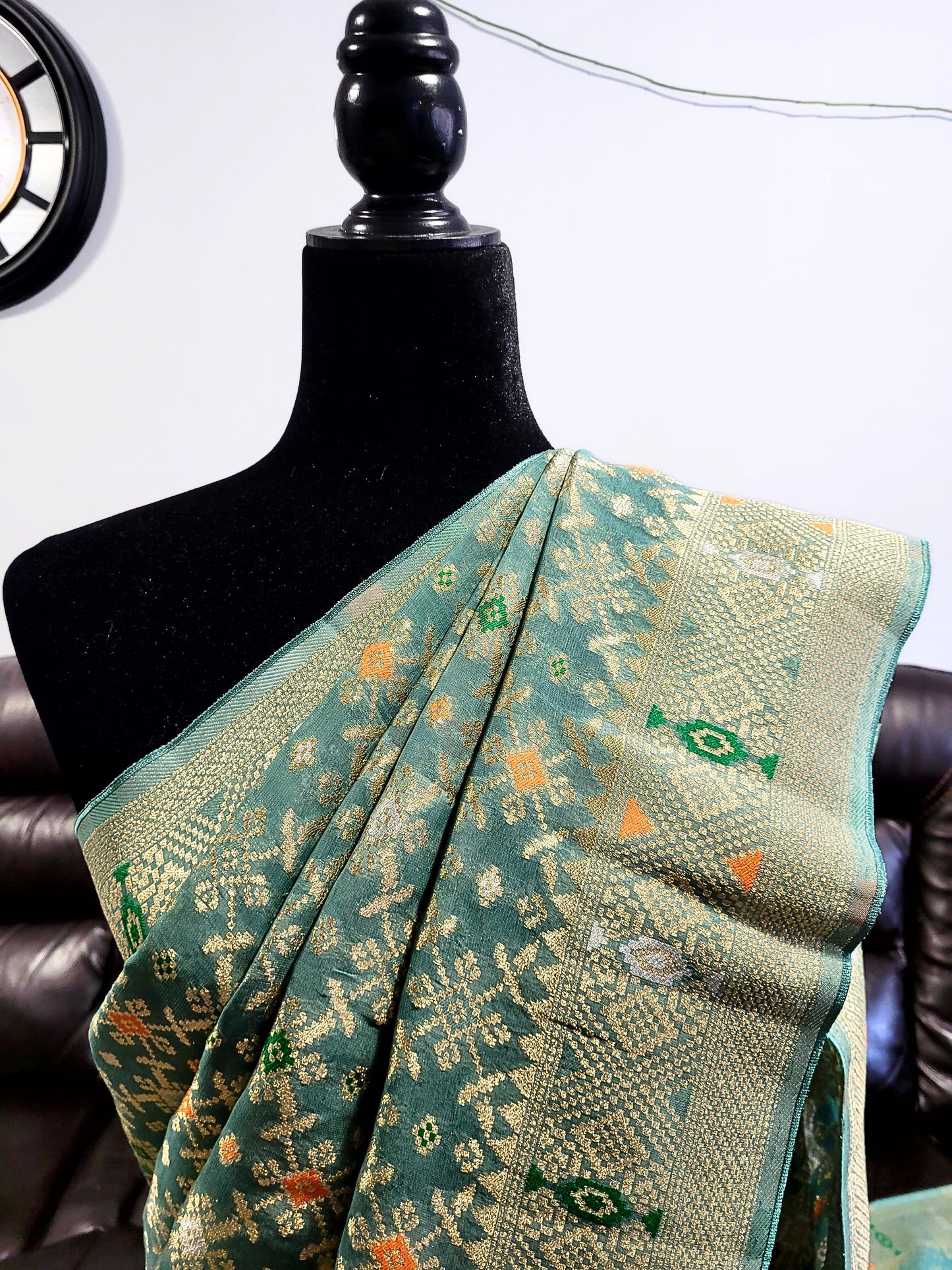 Premium Khadi Banaras Georgette Saree
