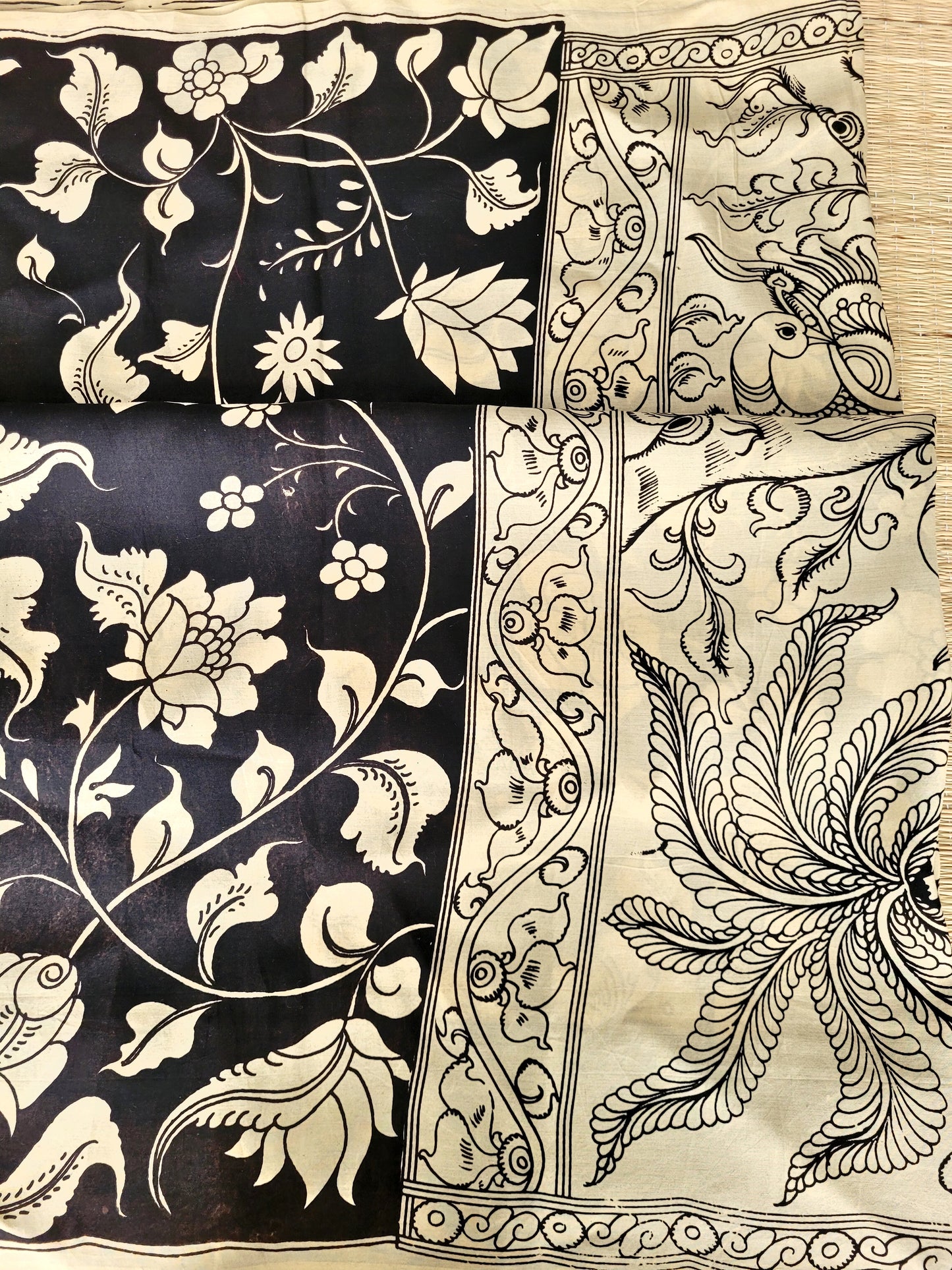 Pen Kalamkari On Chennuri Silk Saree