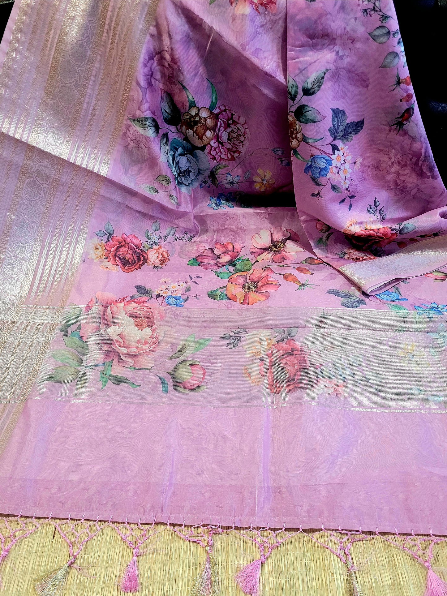 Printed Organza Banaras Saree