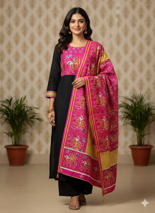 Modal Silk Salwar With Dupatta