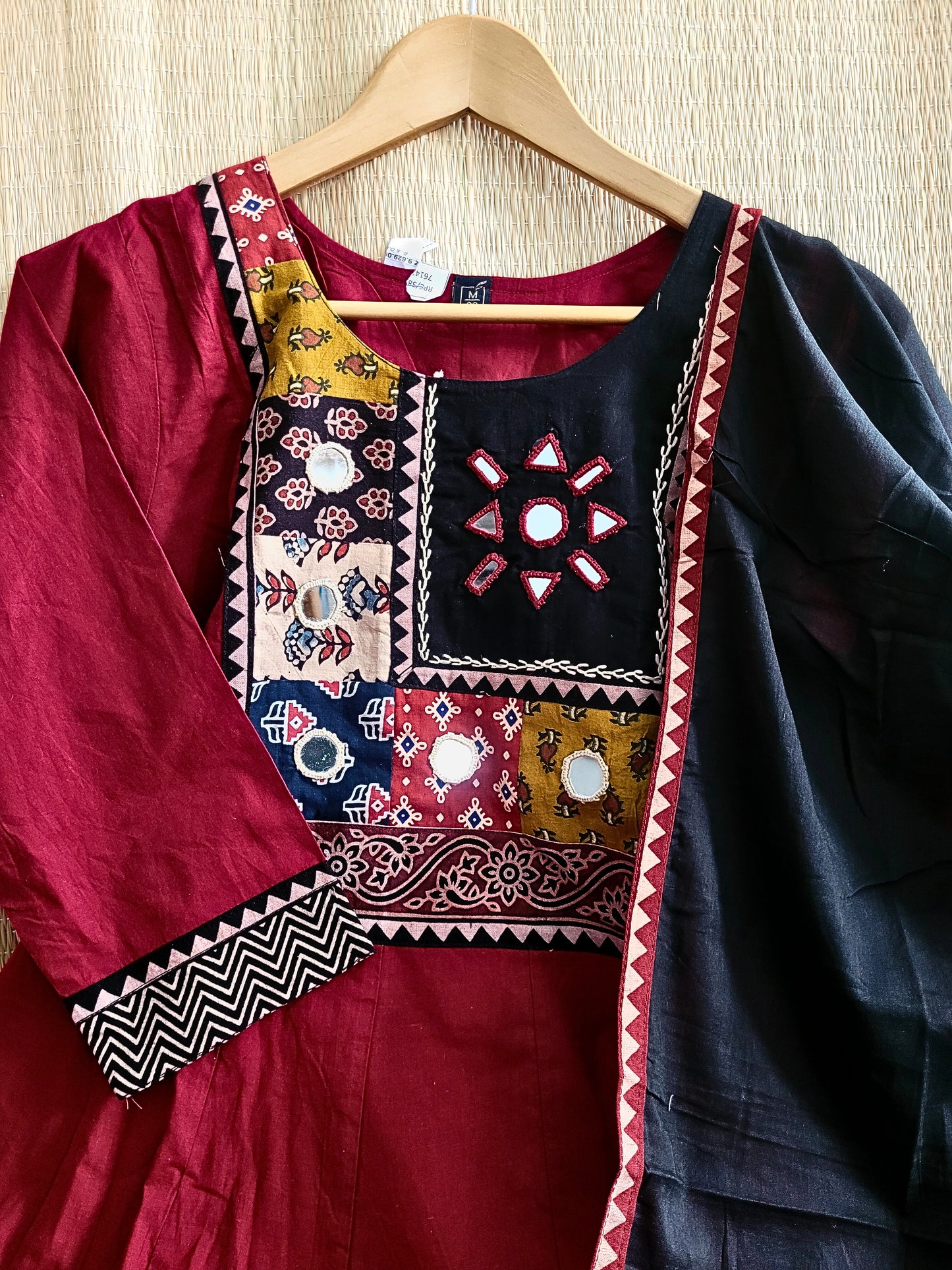 Cotton Anarkali Suit With Ajrakh Prints