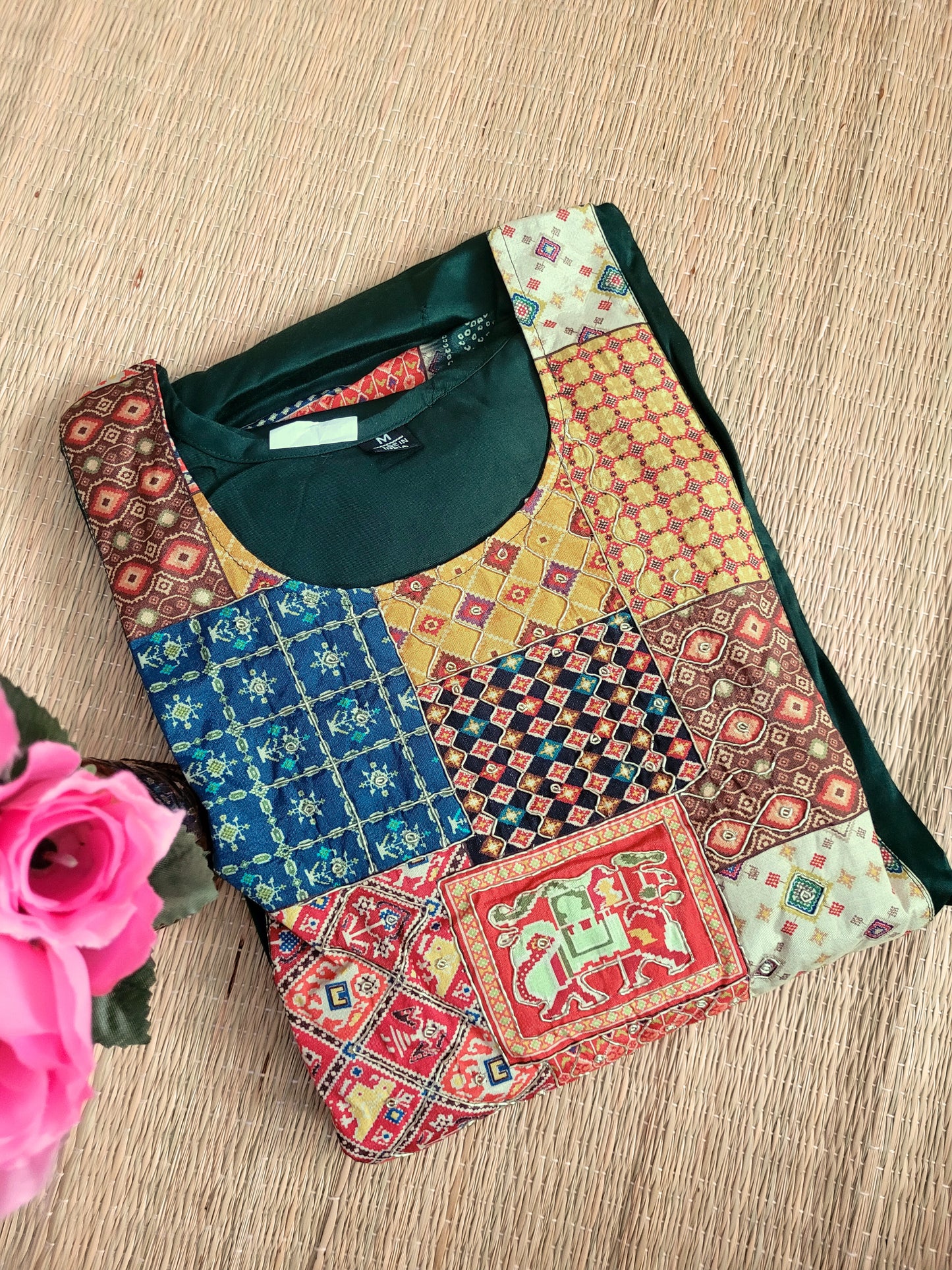 Modal Silk Salwar Suit With Ajrakh Prints