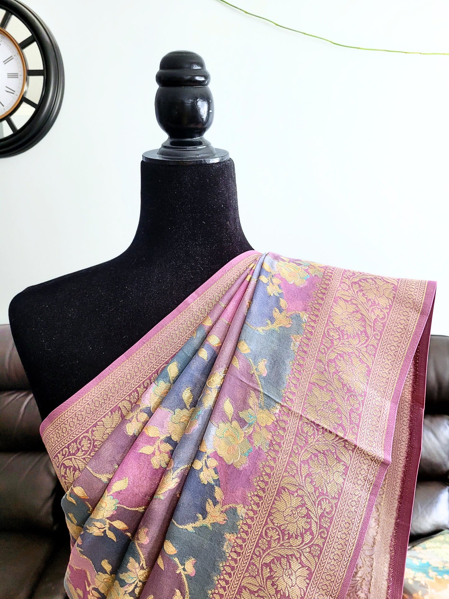 Pure Khadi Georgette Rangkat Saree