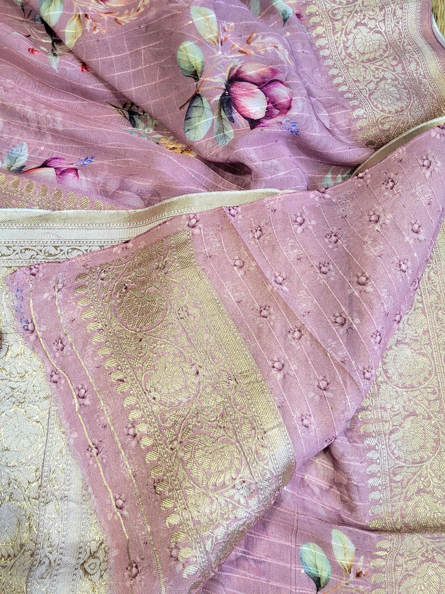 Banaras Georgette Printed Saree