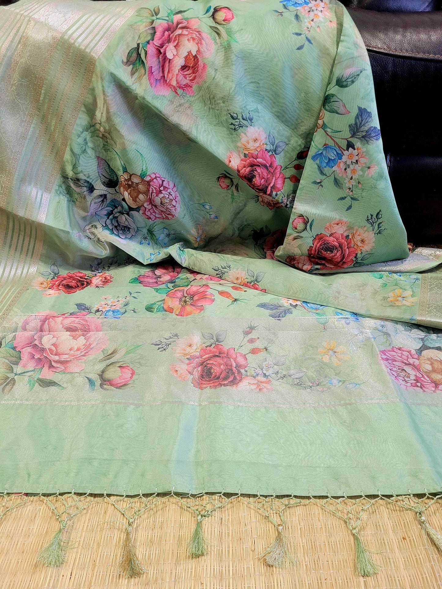Printed Organza Banaras Saree
