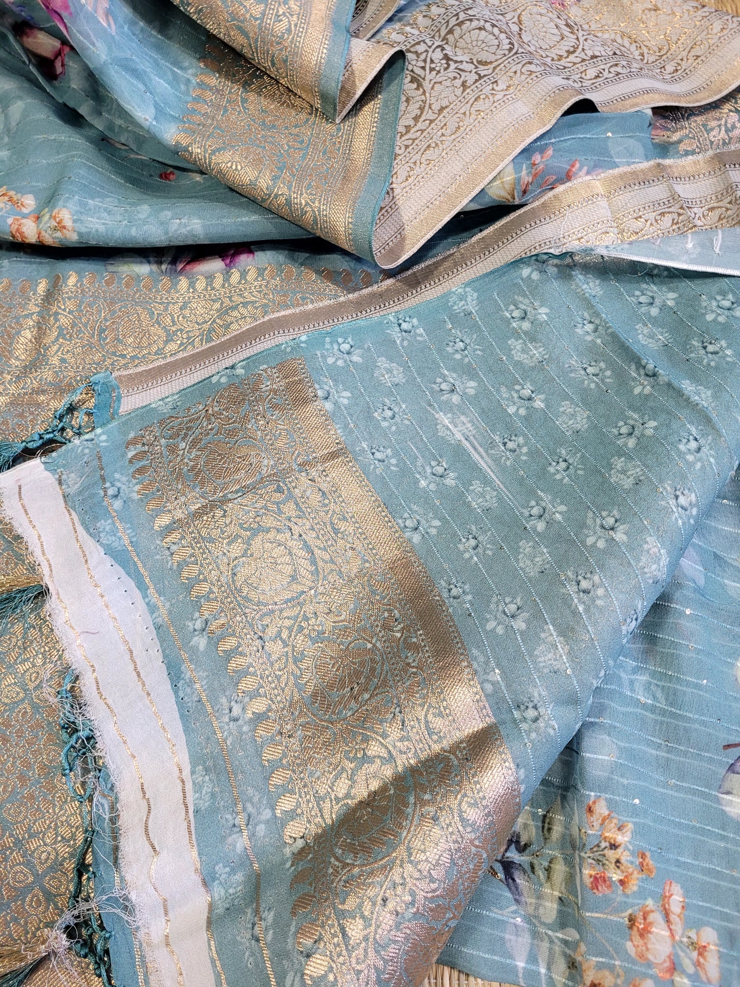 Banaras Georgette Printed Saree