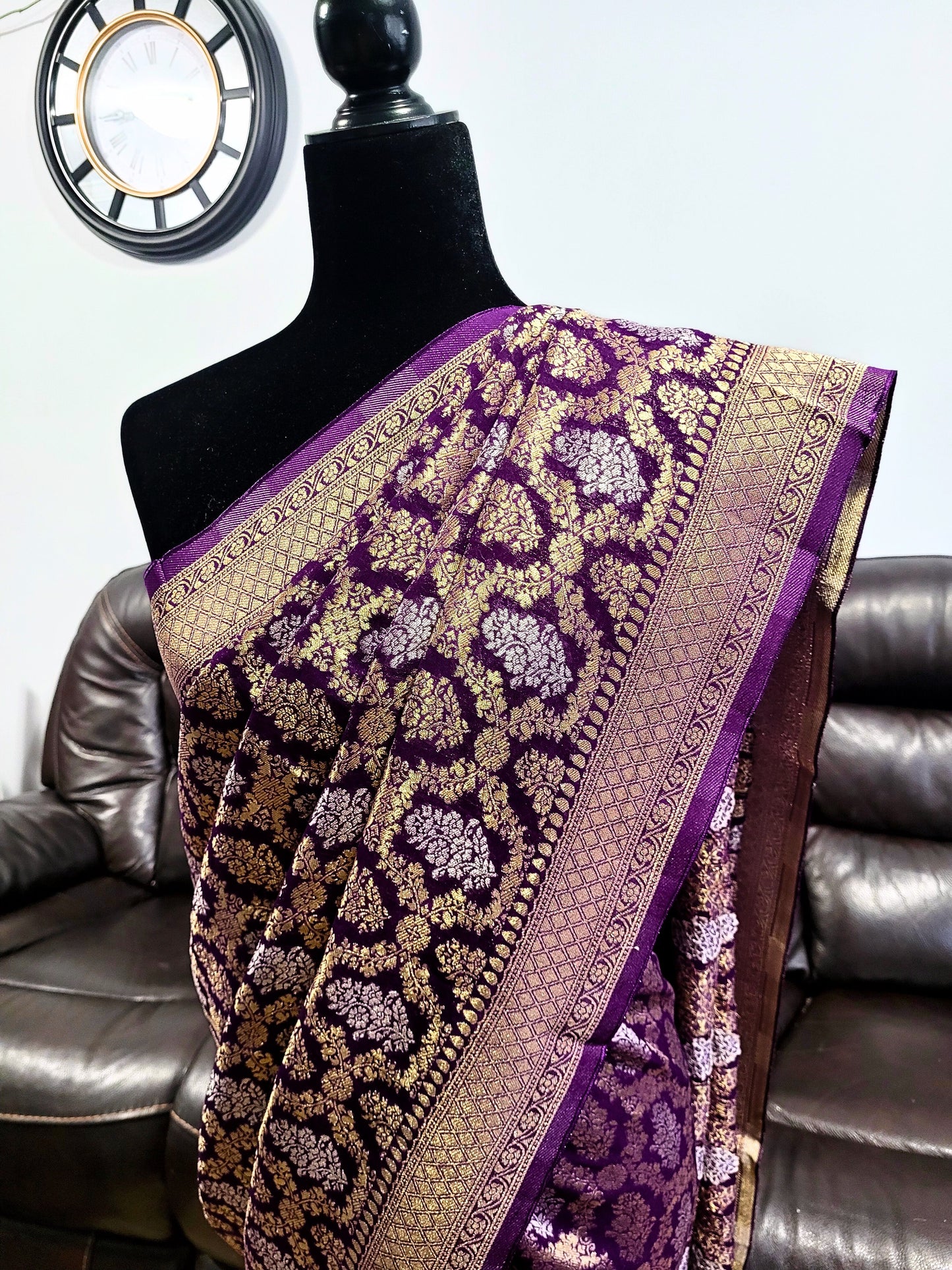 Premium Khadi Banaras Georgette Saree