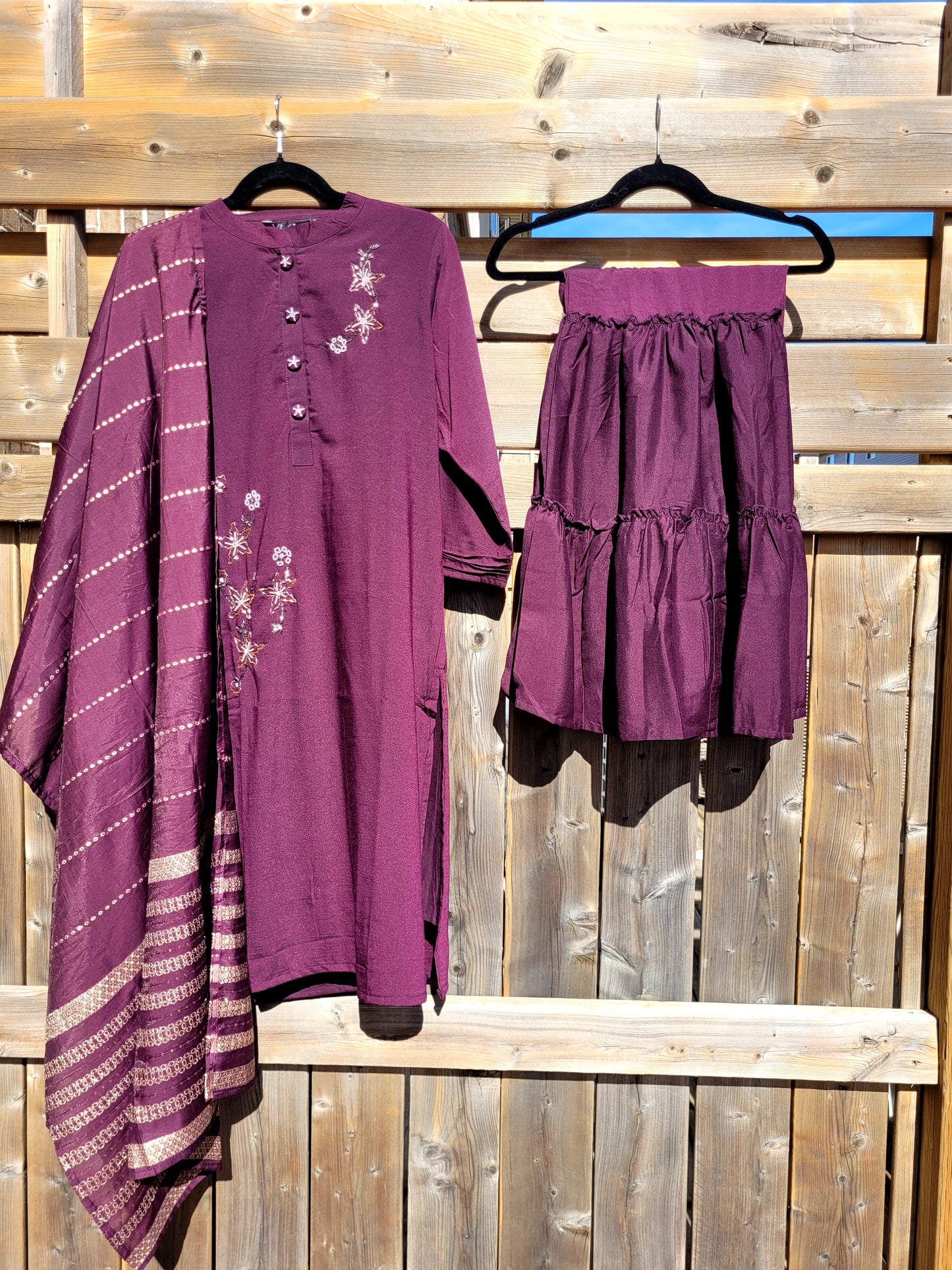 Muslin Sharara Salwar With Embroidery