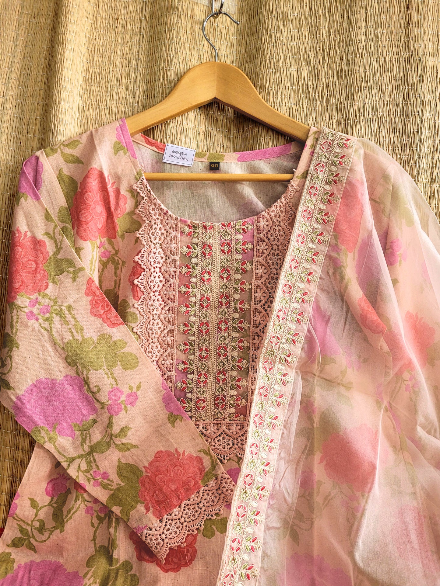 Linen Printed Salwar With Organza Dupatta