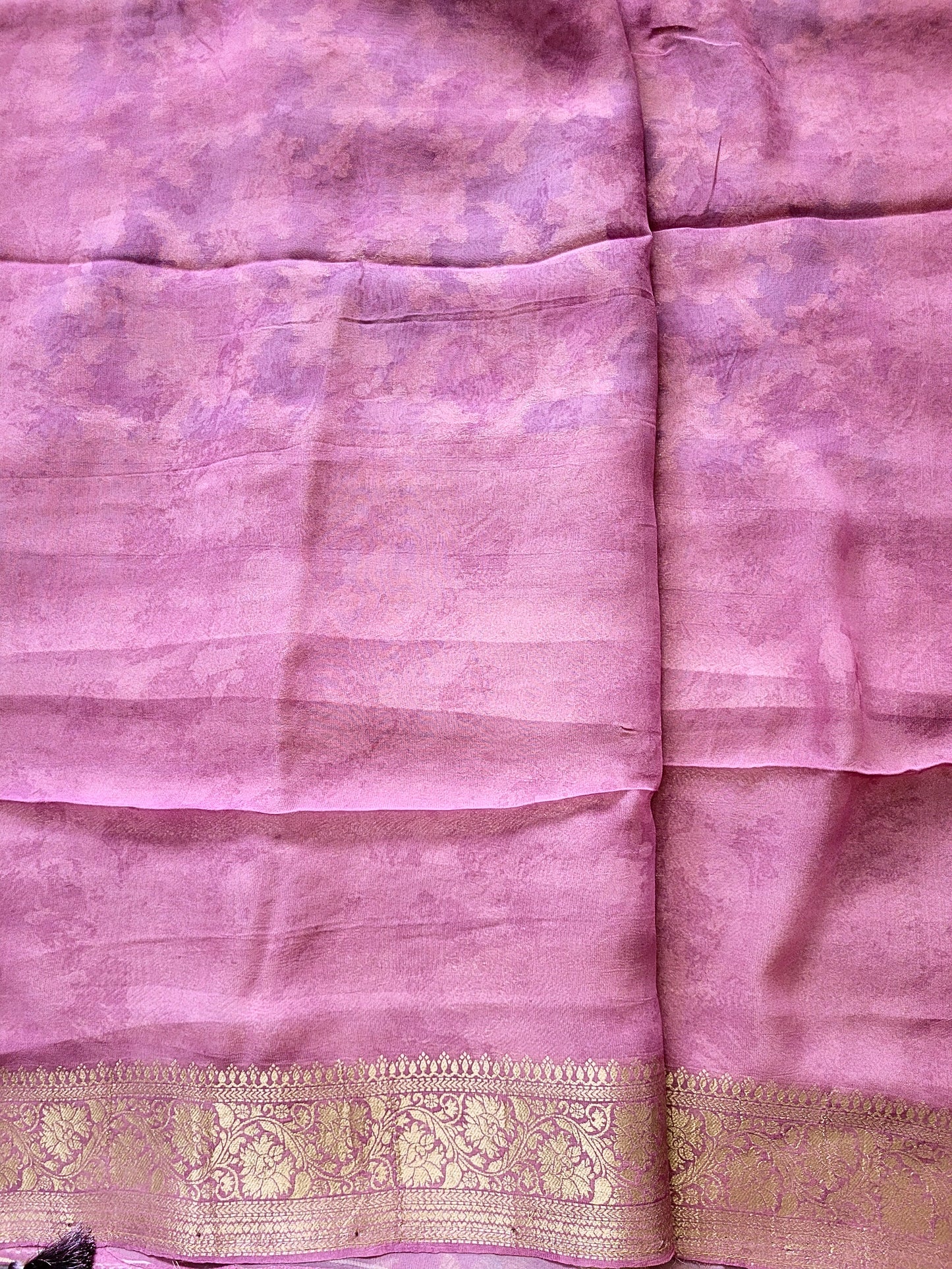 Pure Khadi Georgette Rangkat Saree