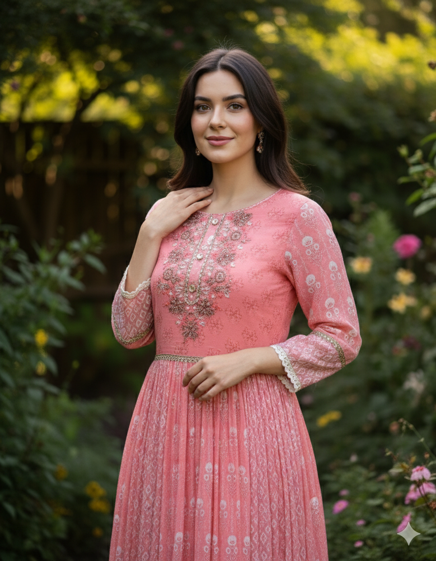 Printed Mul Cotton Gown