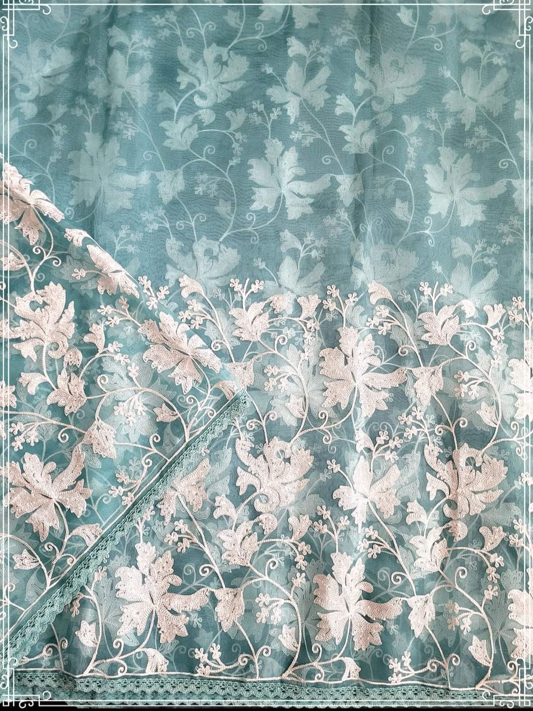 Organza Embroidered Saree