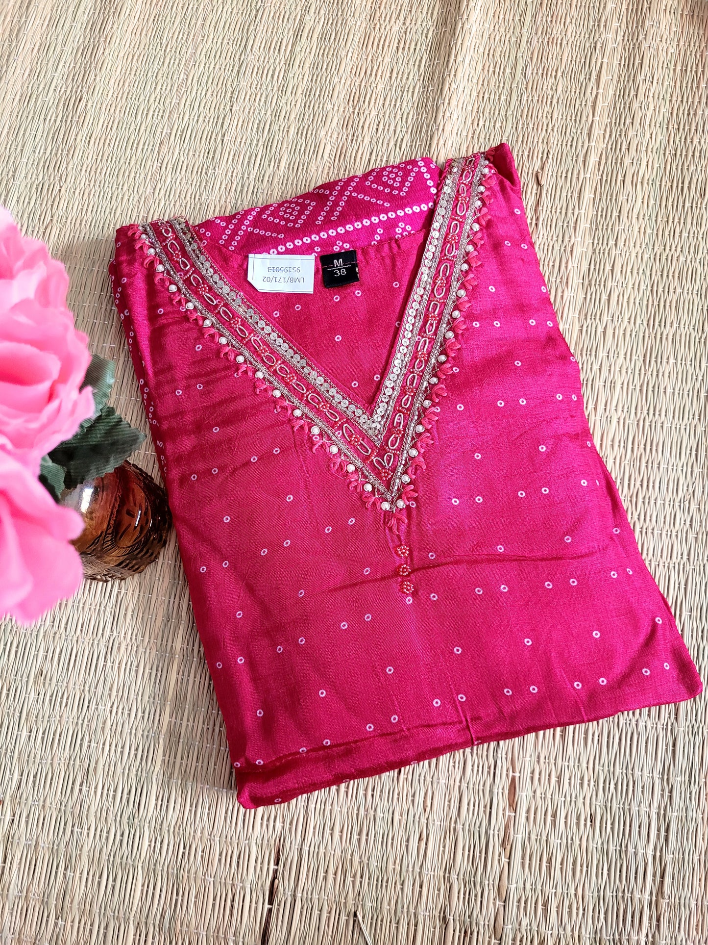 Crepe Bandhani Printed Salwar With Dupatta