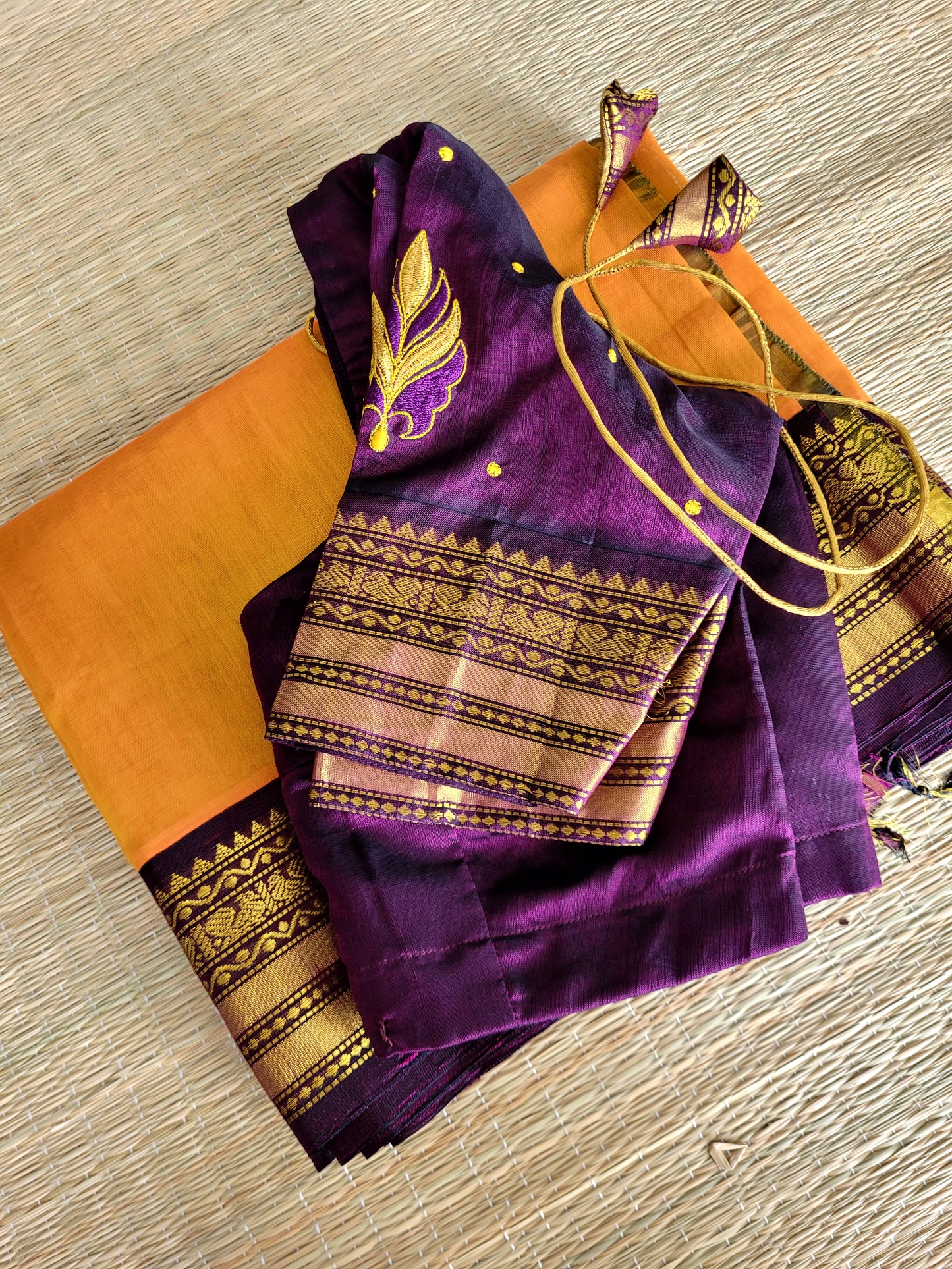 Pure Kanjivaram Sico Saree With Stitched Blouse
