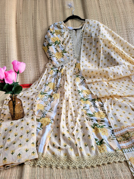 Cotton Printed Anarkali Suit