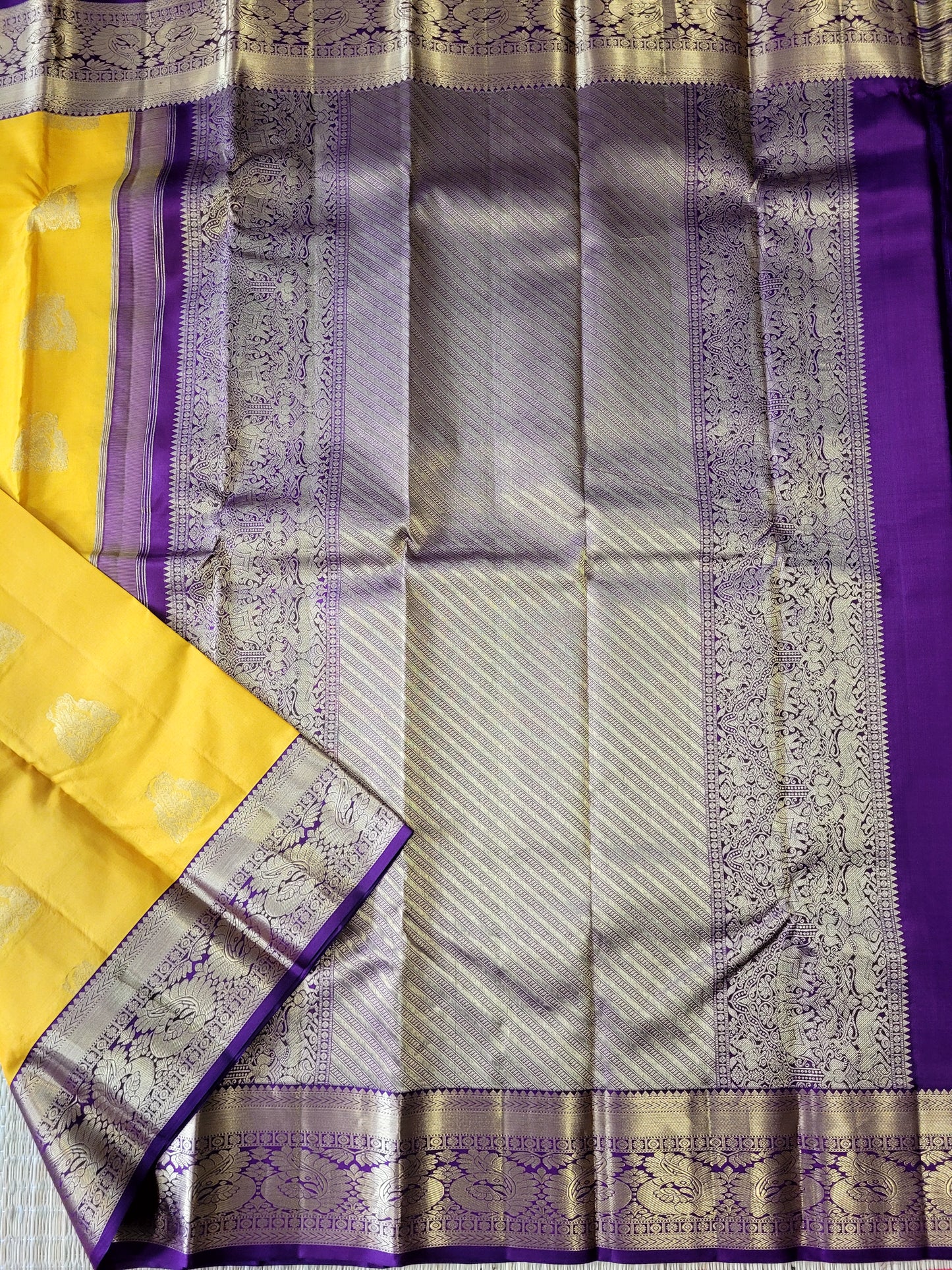 Pure Korvai Kanchipuram Handloom Silk Saree