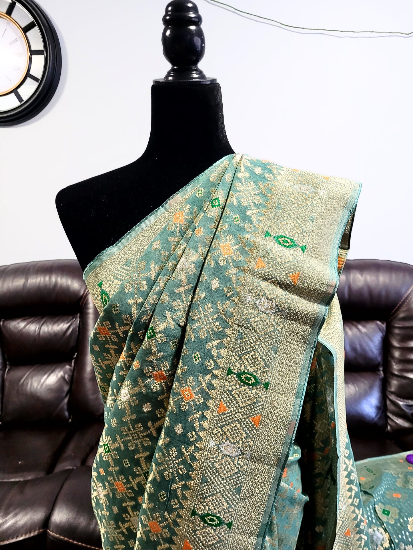 Premium Khadi Banaras Georgette Saree