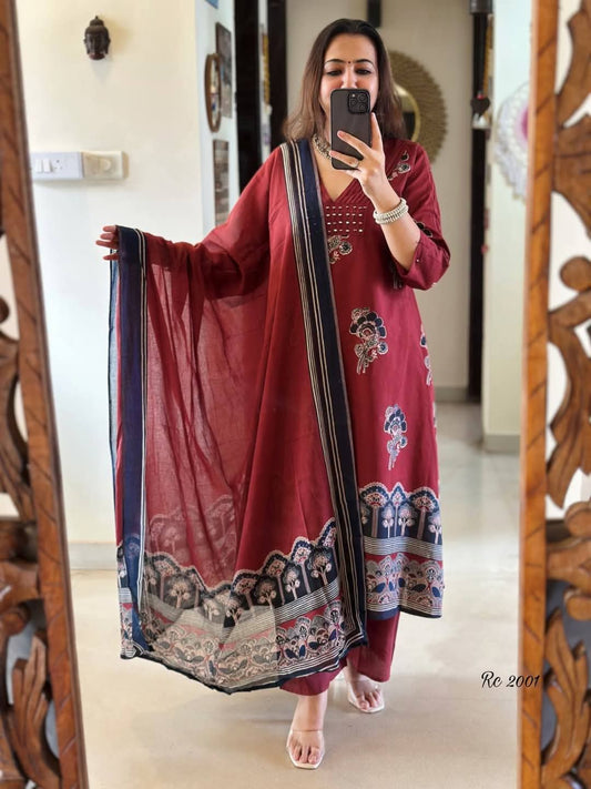 Ajrakh Block Printed Salwar Suit