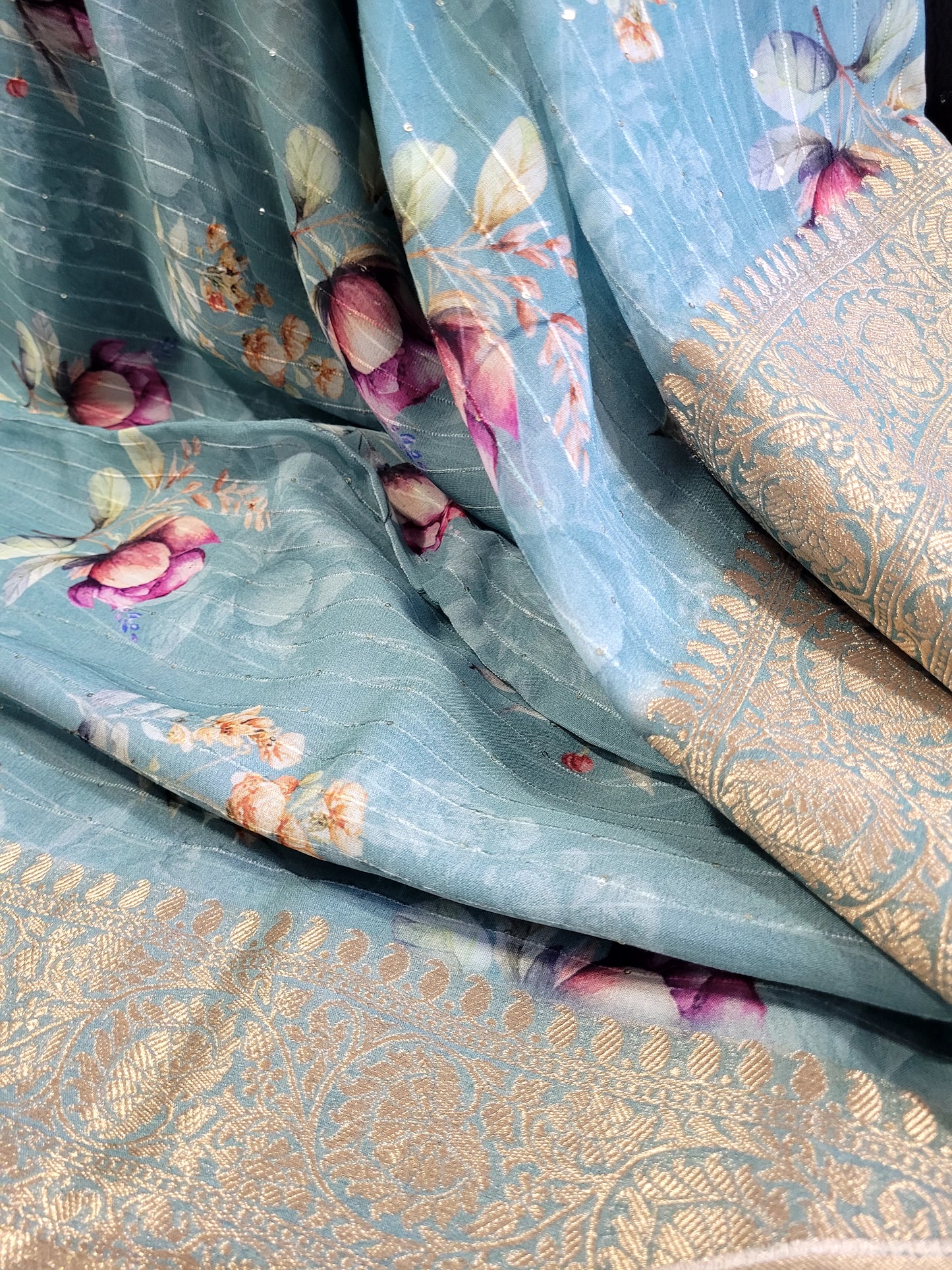 Banaras Georgette Printed Saree
