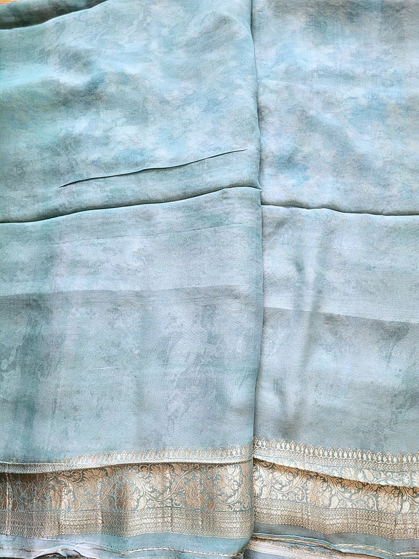 Pure Khadi Georgette Rangkat Saree