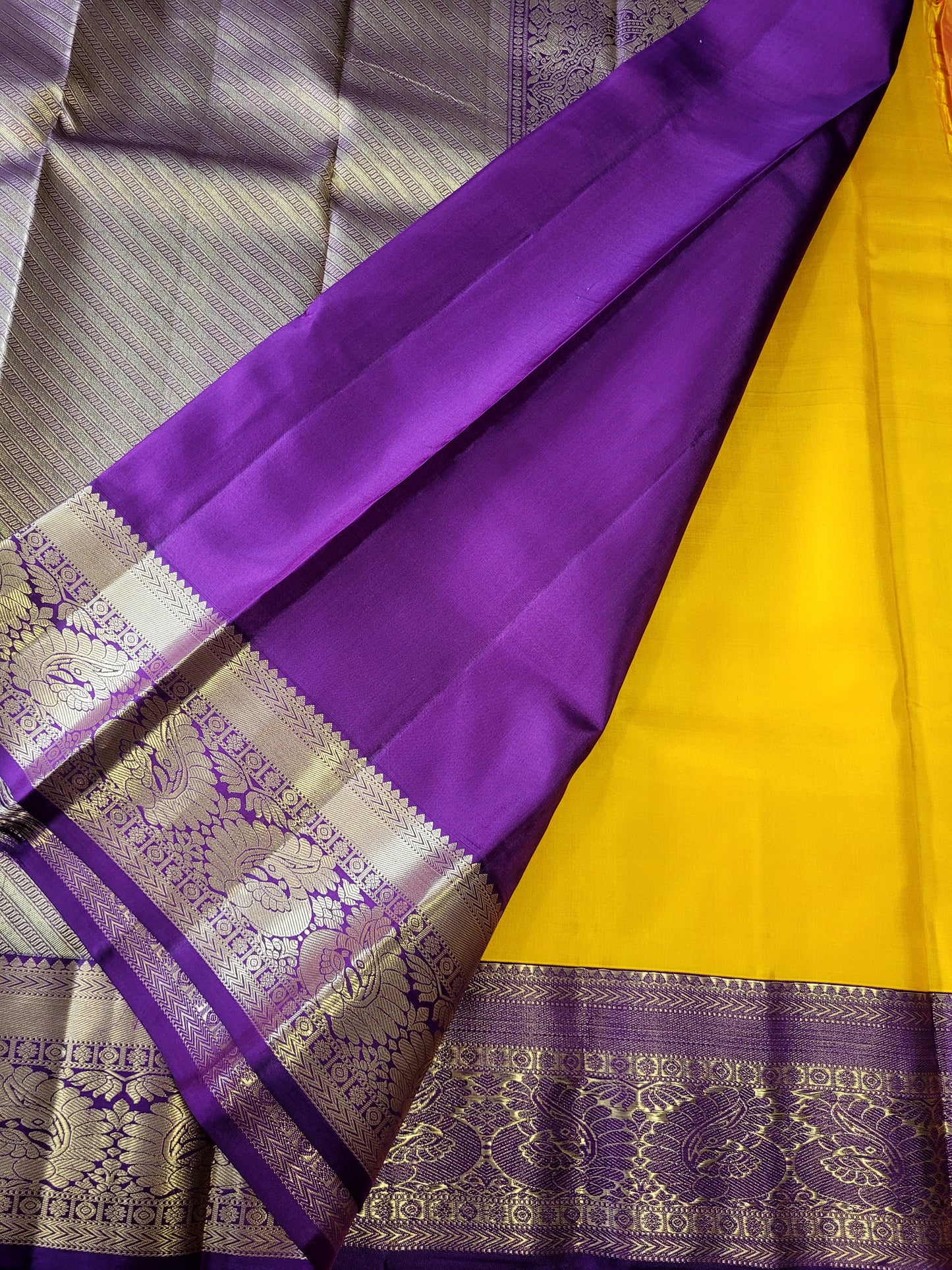 Pure Korvai Kanchipuram Handloom Silk Saree