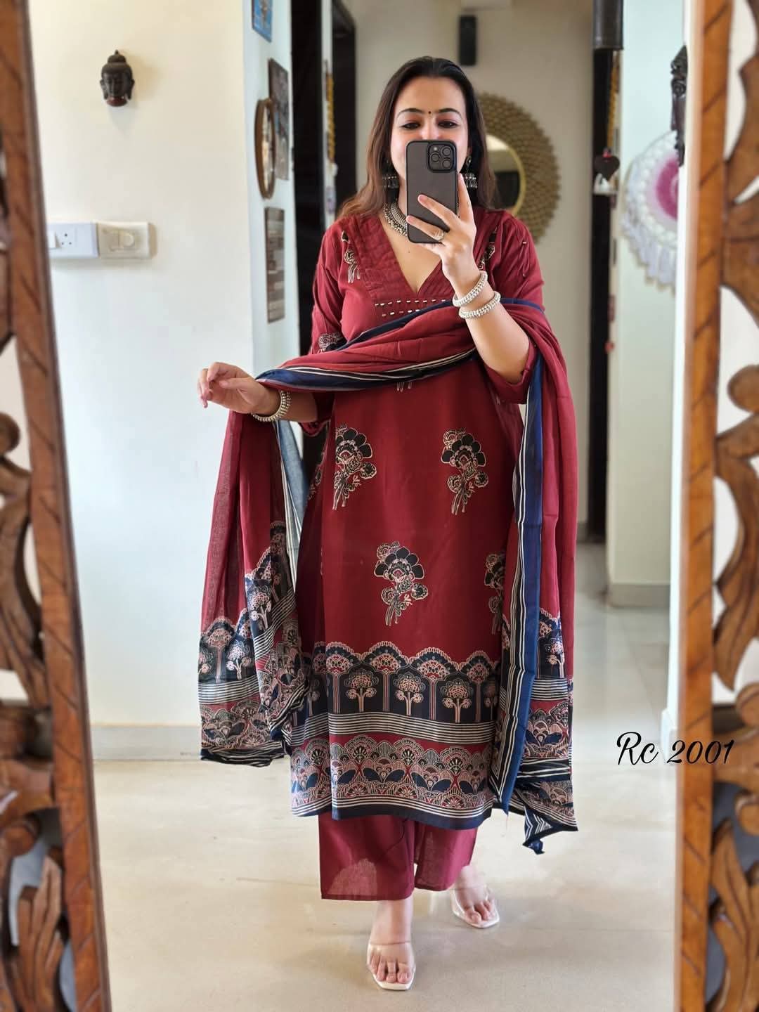 Ajrakh Block Printed Salwar Suit