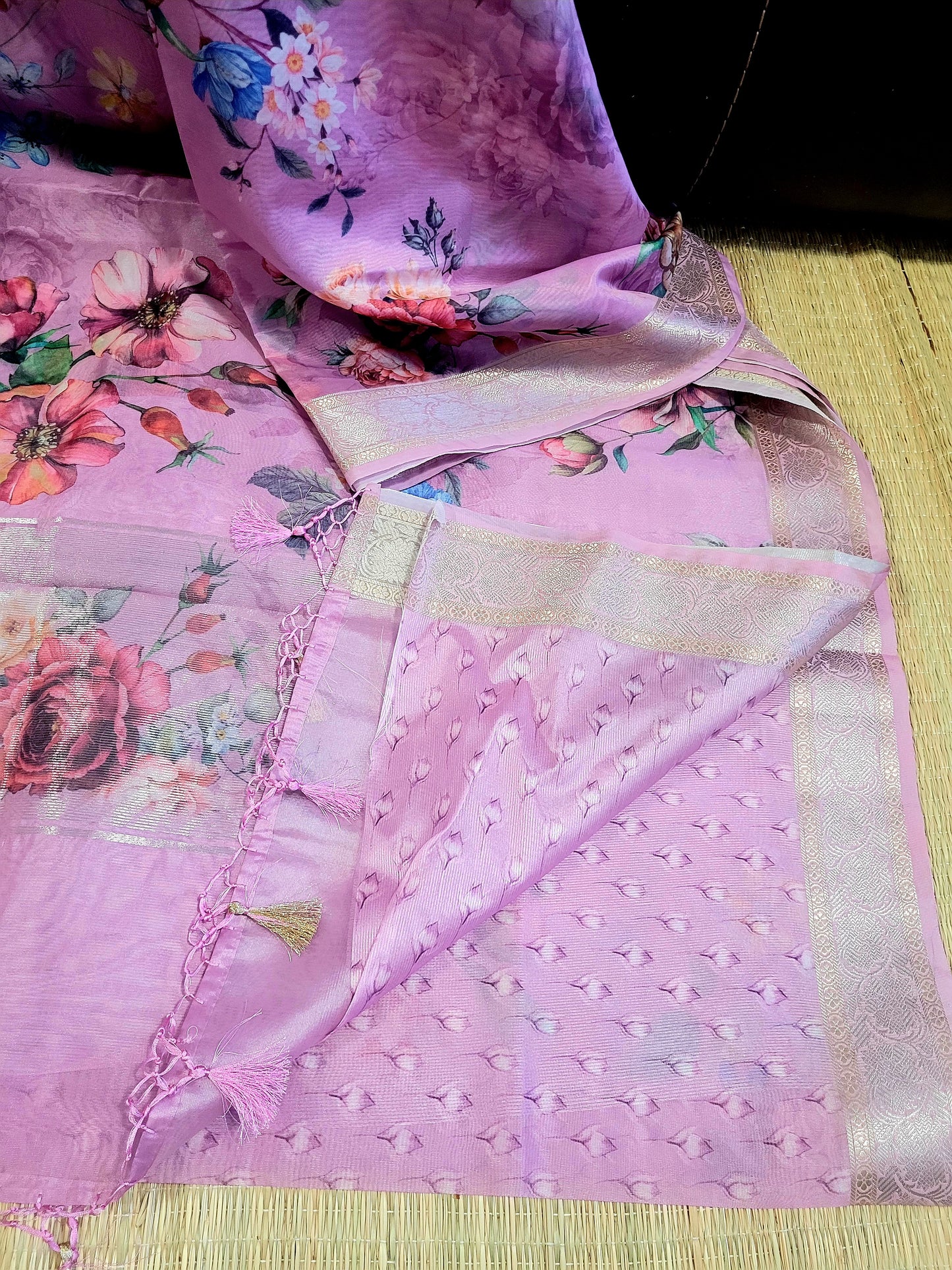 Printed Organza Banaras Saree