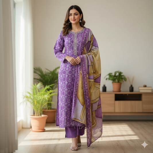 Muslin Silk Salwar Suit