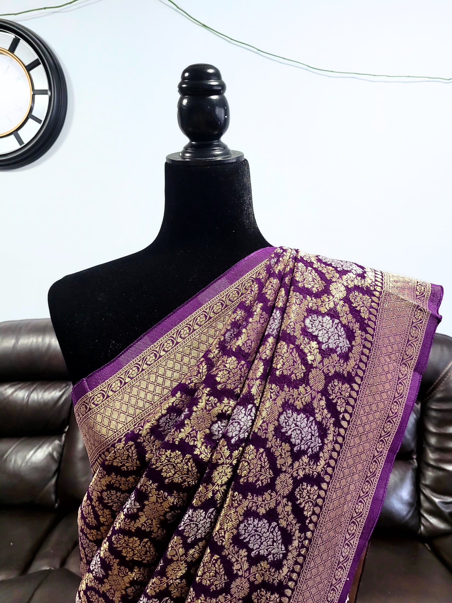 Premium Khadi Banaras Georgette Saree