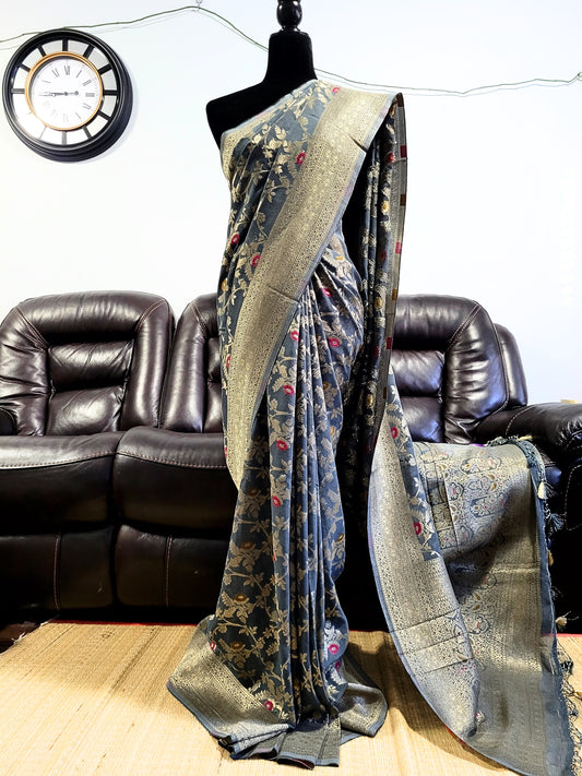 Premium Khadi Georgette Saree