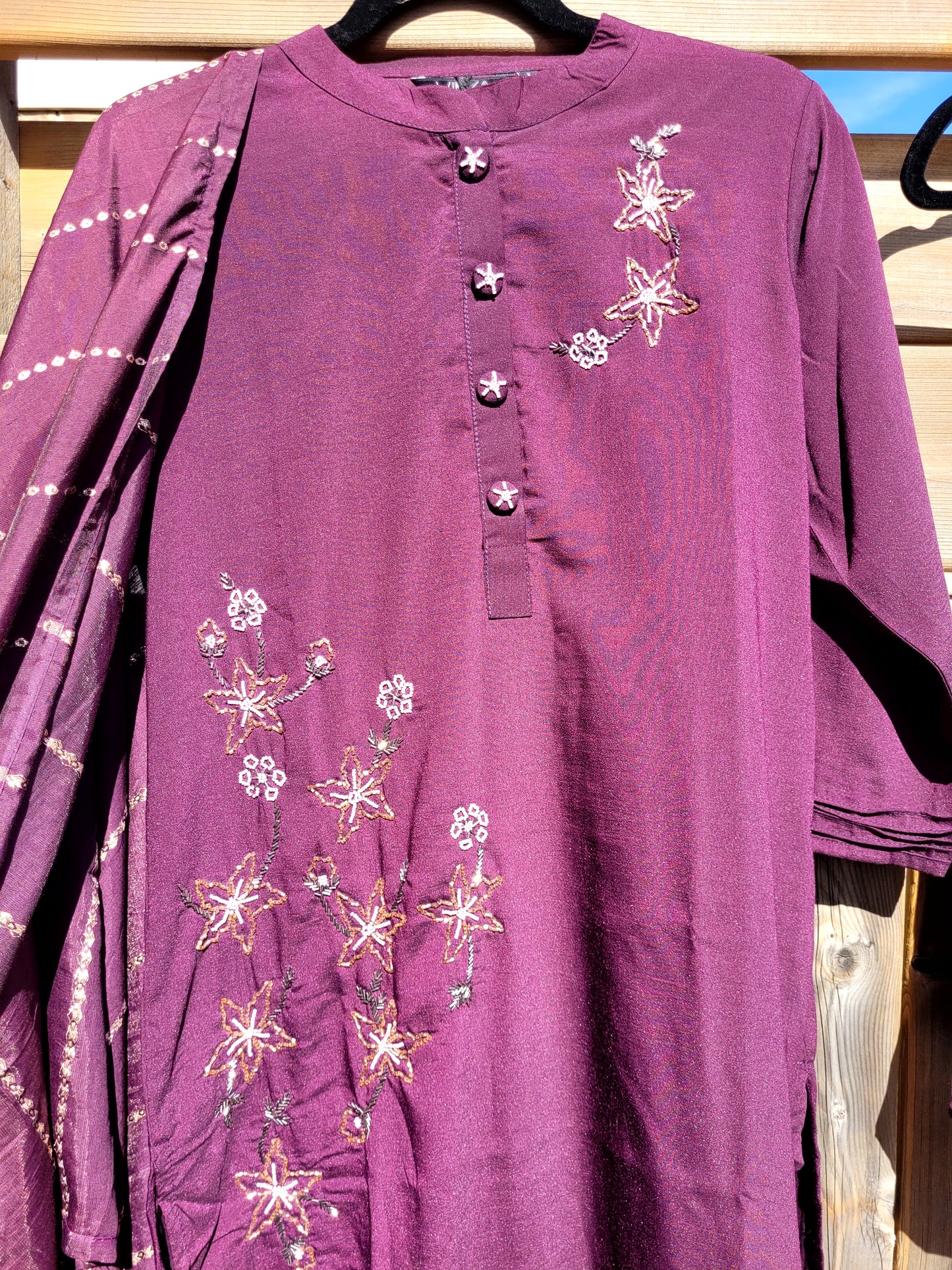 Muslin Sharara Salwar With Embroidery