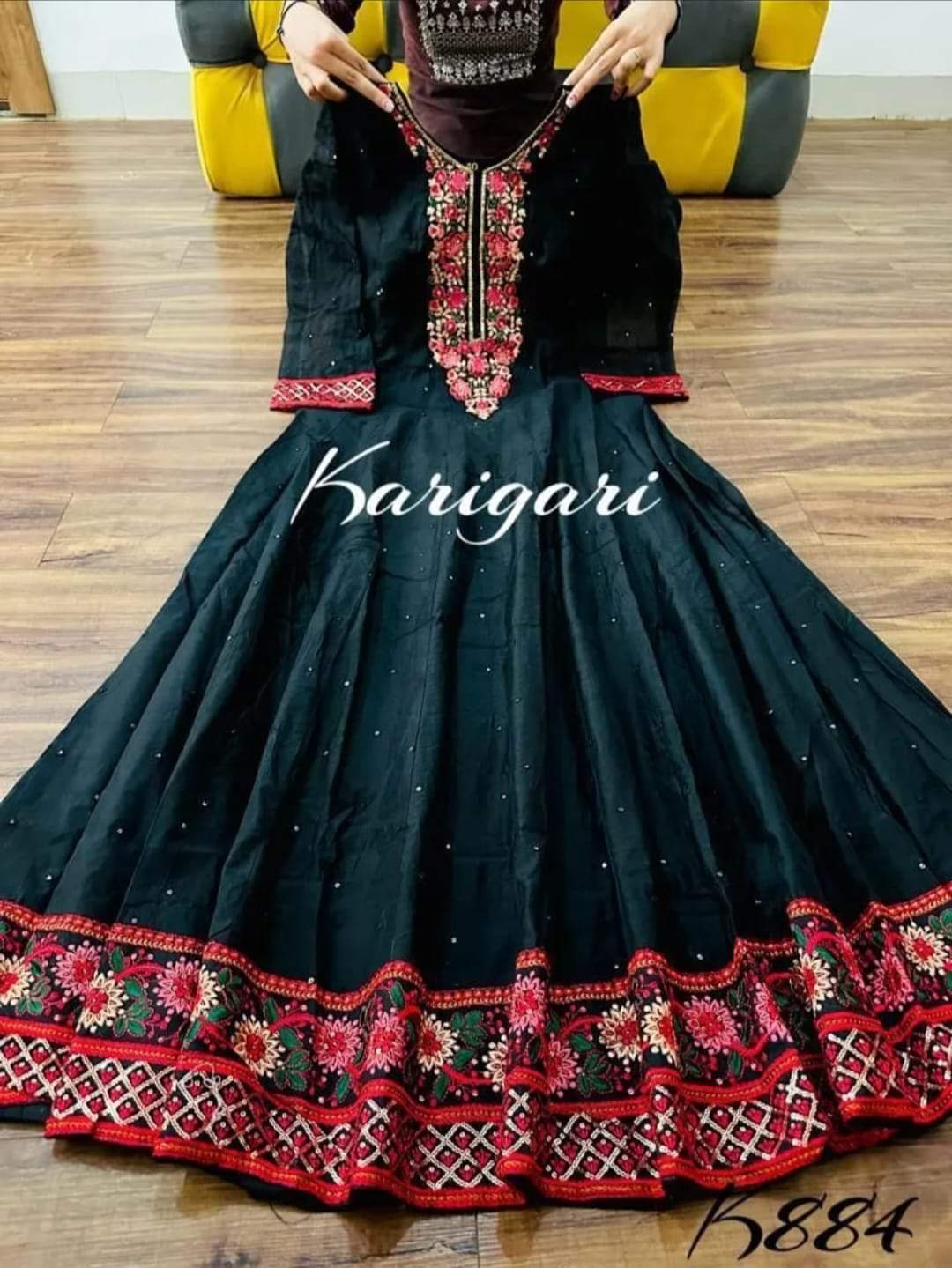 Pure Chanderi Heavy Gown With Dupatta