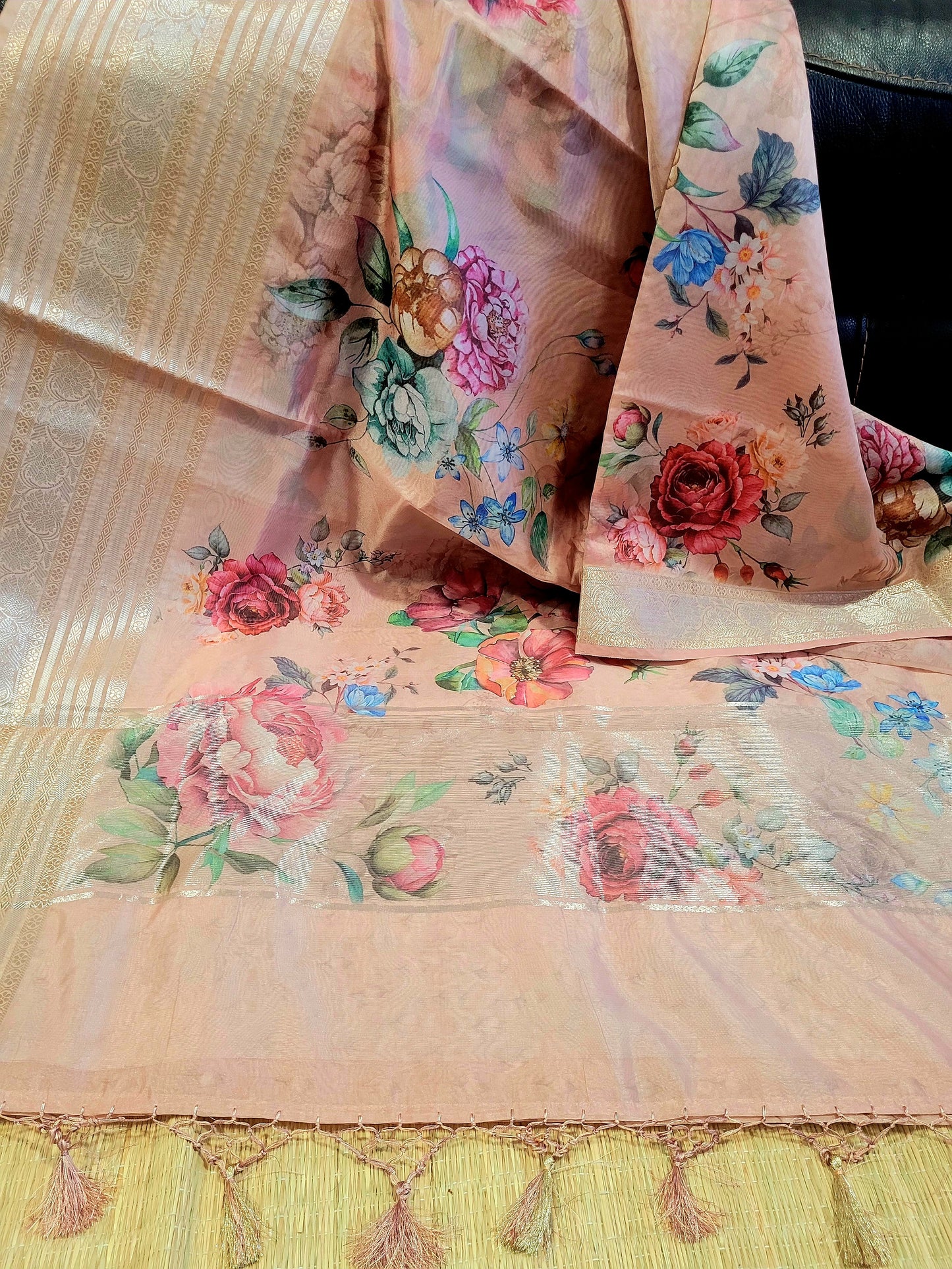 Printed Organza Banaras Saree