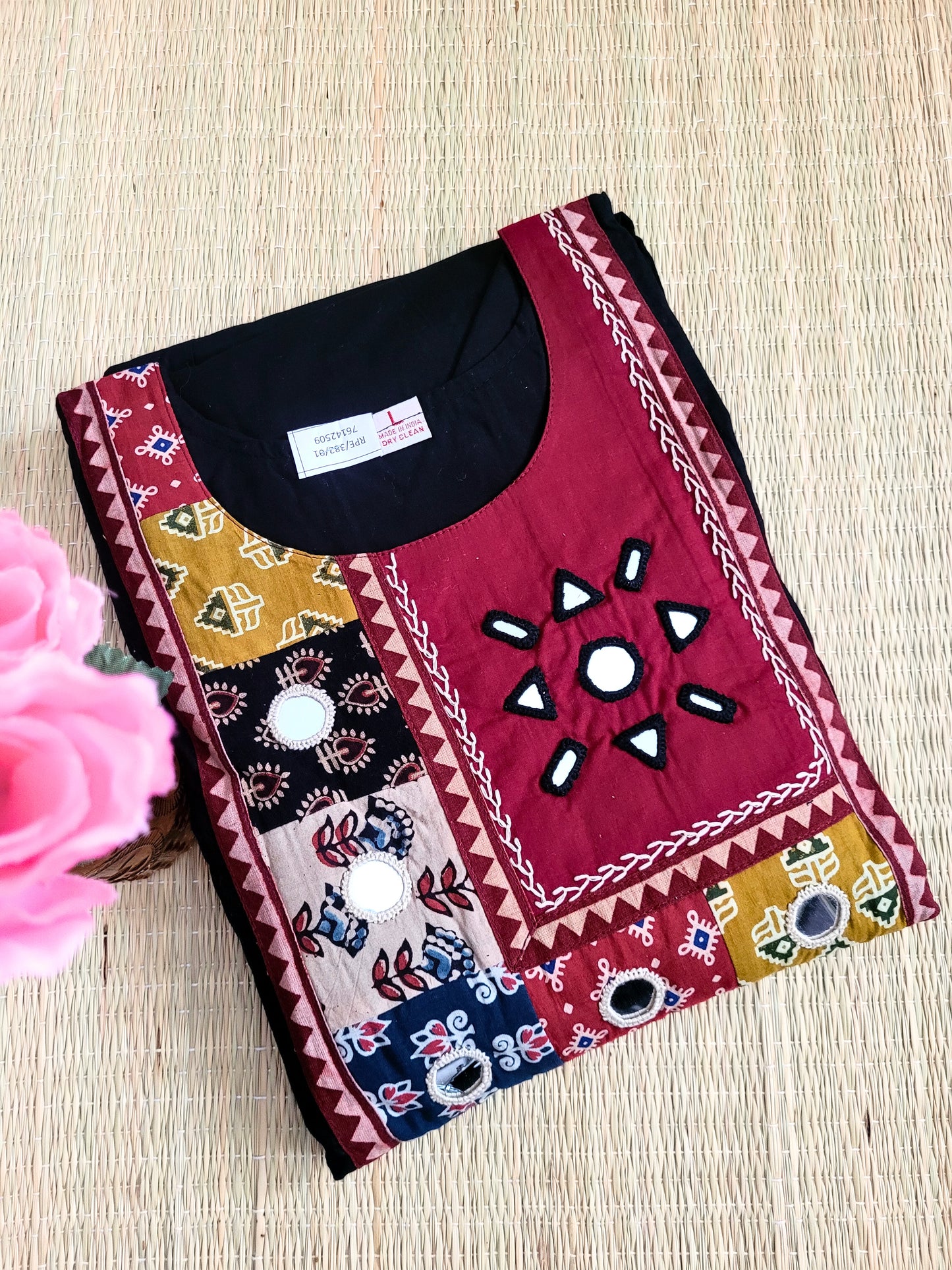 Cotton Anarkali Suit With Ajrakh Prints
