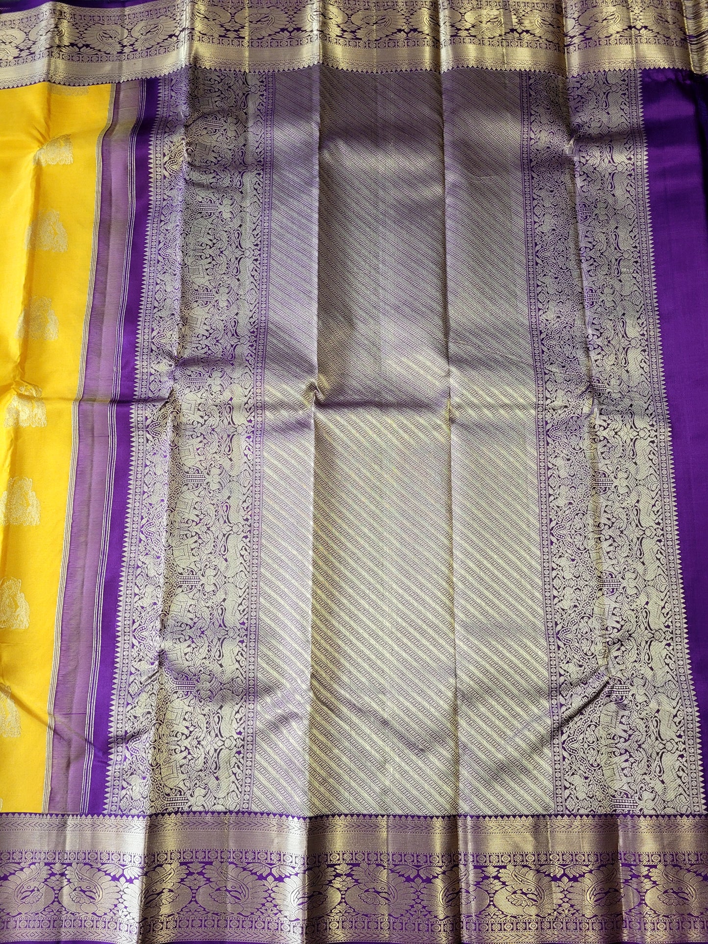 Pure Korvai Kanchipuram Handloom Silk Saree