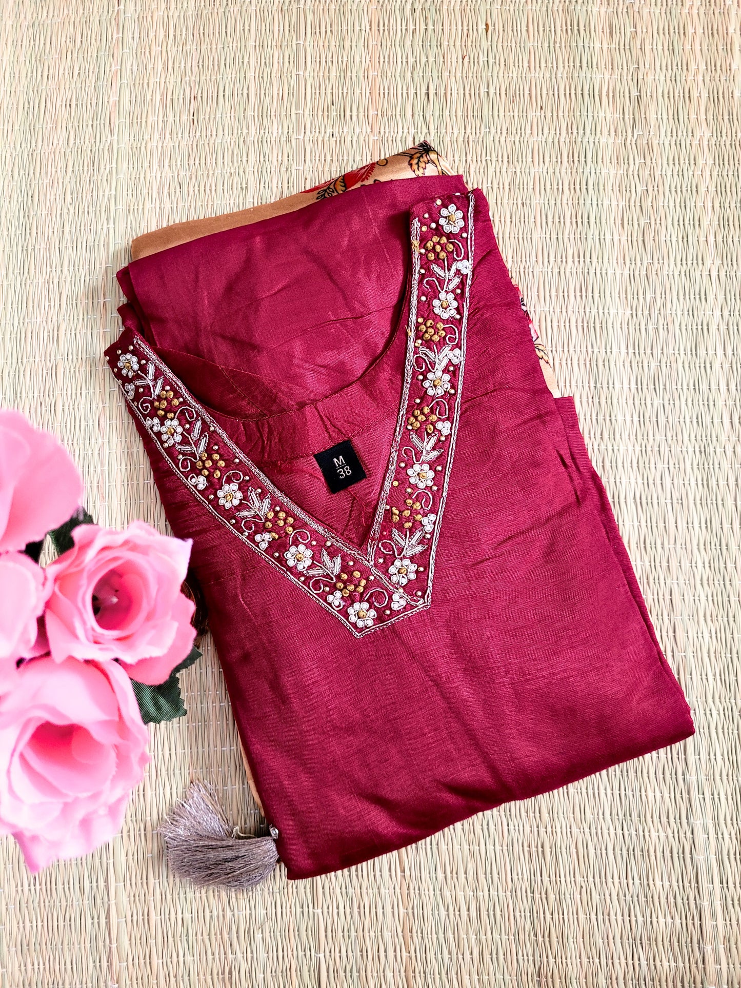 Silk Suit with Printed Gaji Silk Dupatta